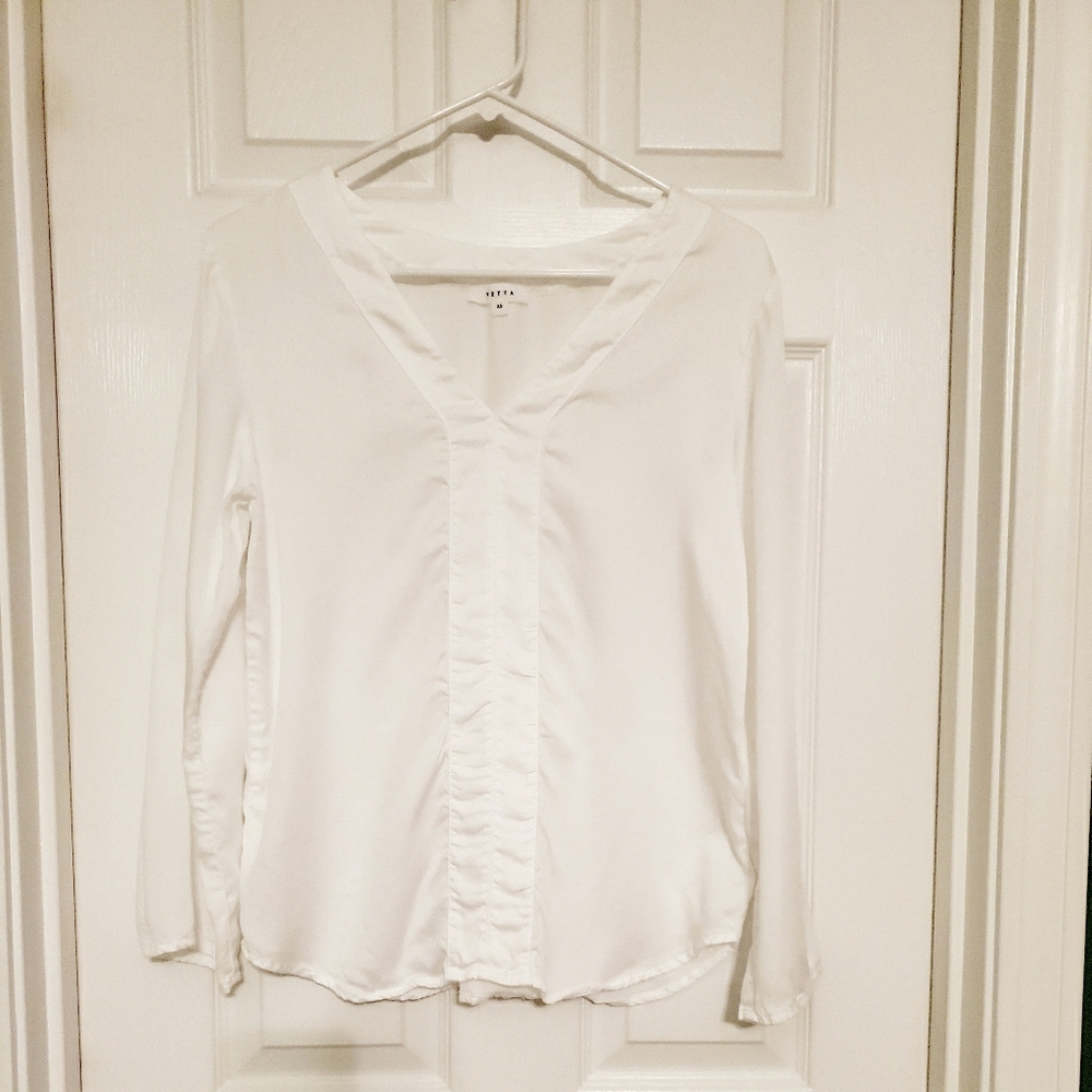 VETTA The Minimal Blouse xs White reversible
